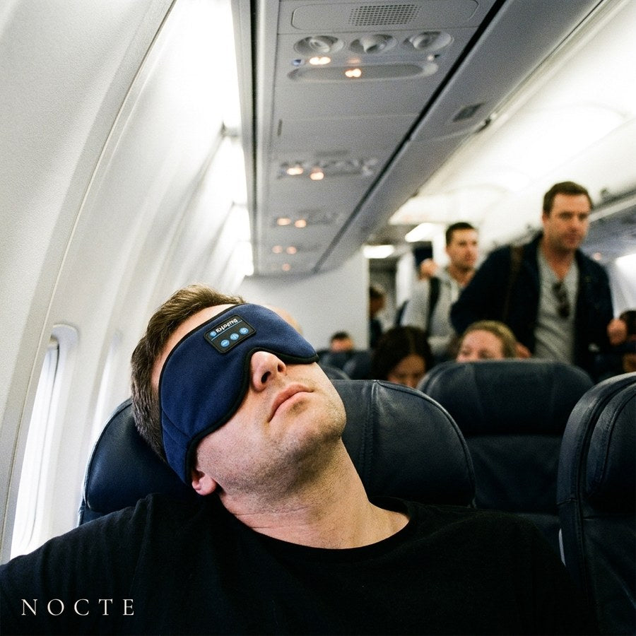 Wearing the Nocte mask on a flight
